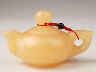 Unique Chinese Jade Teapot Hand - Carved Teapot Crafts Home Decoration Gift
