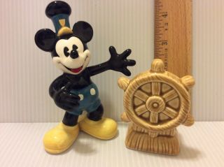 Disney Mickey Mouse Steamboat Willie Salt & Pepper Shakers Enesco