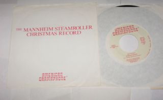 Mannheim Steamroller 7 " 45 Hear Christmas Deck The Halls Silent Night 1984 W/ps