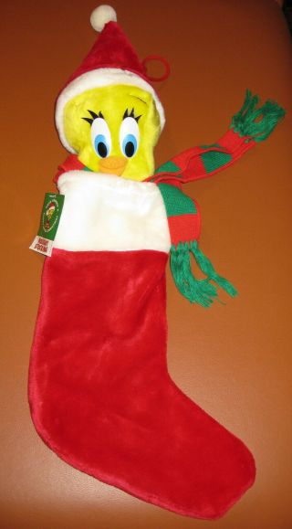 Adorable Looney Tunes Tweety Bird Christmas Stocking Old Stock Warner Bros