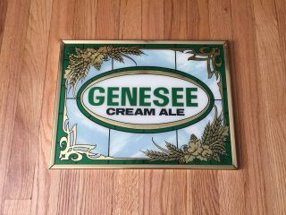 Genesee Cream Ale Vintage Framed Bar Sign 16 1/4 " X 12 1/4 " By Glassworks