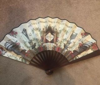 Hendricks Gin Wooden Folding Fan Unusual And Unique - - Collector’s Piece