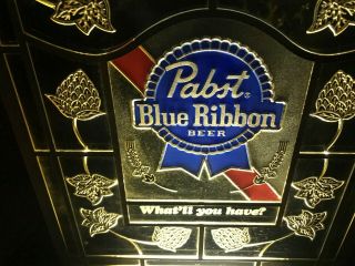 Vintage Pabst Blue Ribbon Beer Lighted Digital Clock Sign Pbr