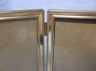 Vintage Shabby Ornate Triple Hinged Gold 8 " X10 " Metal Embossed Picture Frame