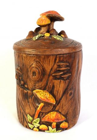 Treasure Craft Mushroom Cookie Jar Art Pottery Canister