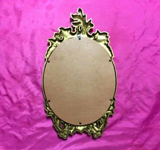 Vintage Syroco Hollywood Regency Gold Oval Ornate Framed Mirror 3