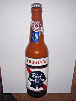 Pabst Blue Ribbon Beer Jalopy Car Motion Sign Plastic Bottle Only