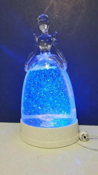 Disney Cinderella Clear Light Up Blue Snow Globe Night Light,  Very Pretty