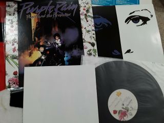 Prince Purple Rain With Sleeve Poster Vinyl Lp Rare Limited Album