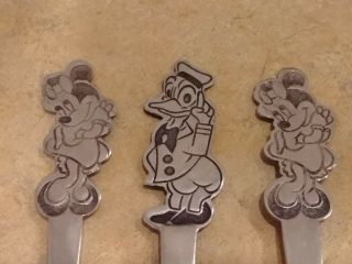 Vtg Disney Kids Silverware By Bonny Japan Donald Duck Fork & Minnie Mouse Spoon