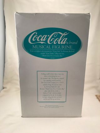 Melody In Motion Music Box Coke Coca - Cola Norman Rockwell Gone Fishing