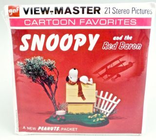 Peanuts Snoopy And The Red Baron View - Master Reels Gaf 1969 Mip