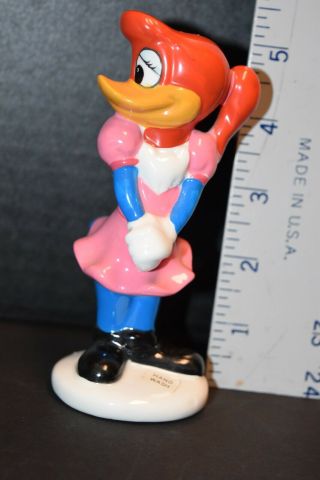 Vintage 1990 Lantz Ceramic Winnie Woody Redheaded Woodpecker Girl Bird Figurine