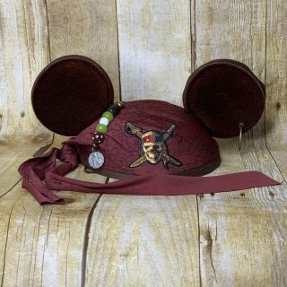Disney Mickey Ears Hat Jack Sparrow Pirates Of The Caribbean Flaw Adult Costume