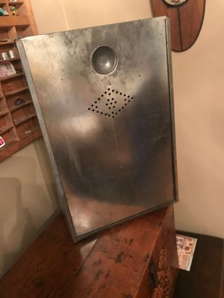 Large Metal Bread Box With Slide Top Door Vintage Hoosier Cabinet Insert