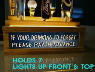 Pay In Advance 7 Beer Tap Handle Holder /lights Up Your Taps Bar Sign