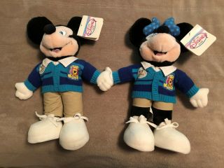 Vintage Mickey Mouse And Minnie Mouse Disney Store Cast Member 13 " Plush 1990 