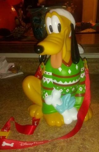 Disney Parks Christmas Ugly Sweater Pluto Popcorn Bucket
