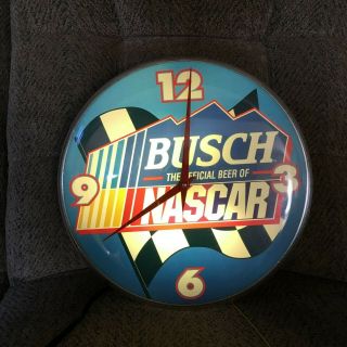 Vintage 1994 Busch The Offical Beer Of Nascar 14 " Clock