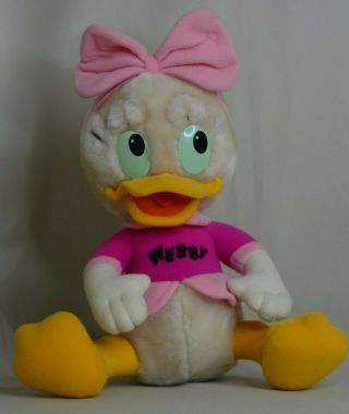 Plush Disney Hasbro Duck Tales Webby Pink Ducktales Vtg 1986 Very Rare 15”