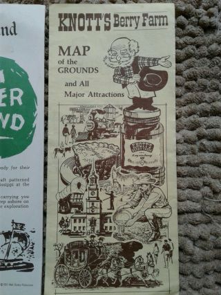 3 Vintage Disneyland Knotts Berry Farm Brochures Flyers Tom Sawyer Island maps 2