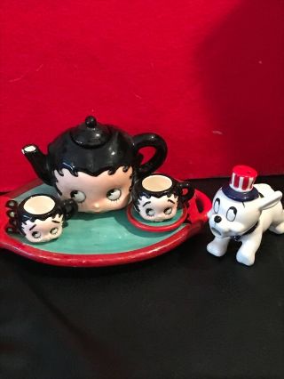 Betty Boop Mini Teapot Tea Set By Vandor 1995,  Pudgy Salt 