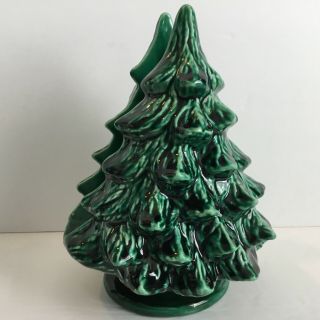 Vintage 1989 Ceramic Holland Mold Christmas Tree Napkin Or Card Holder