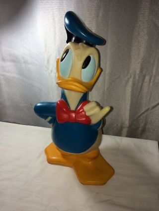 Walt Disney Donald Duck Piggy Bank By Illco Toy Rubber Plastic Vintage