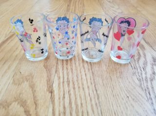 Betty Boop SHOT GLASSES 4 Piece Set All Unique Rocker Heart Bathing Suit America 2