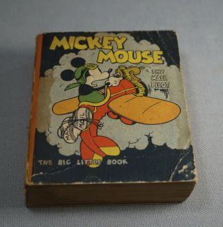 1933 Mickey Mouse The Mail Pilot Walt Disney Big Little Book (inv.  001)