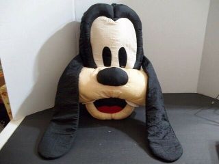 Vtg Disney Goofy Plush Nylon Head Face Pillow Plush Mickey 