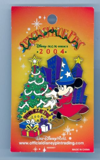 Disney Mgm Spectacle Event Sorcerer Mickey Mouse Presents & Christmas Tree Pin