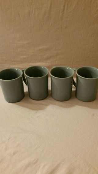 4 Vintage Corning Ceramic Light Blue Coffee Cups/mugs Replacements