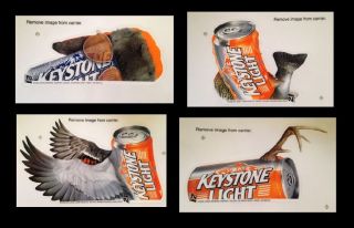 Keystone Light Beer Signs Window Clings Decals Stickers Set Of 4 Last One