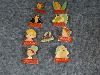 Walt Disney 1986 Peter Pan Coca Cola 15 Yr.  Anniversary - 9 Pins