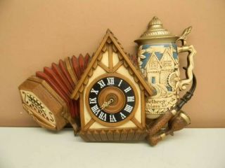 Rare Vintage German Octoberfest Beer Clock Burnwood Products Company