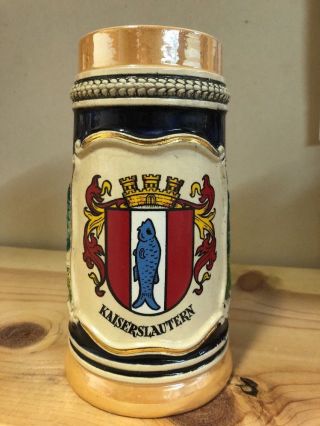 Kaiserslautern Vintage Stoneware 1/2 Liter Beer Stein Mug