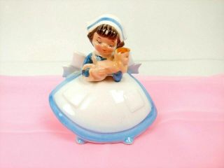 Vintage Lefton Japan Porcelain Nurse And Baby Figurine 4.  5 "