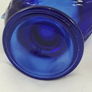 Vintage Egg Cup French Hen Cobalt Blue pressed glass holder breakfast single 3
