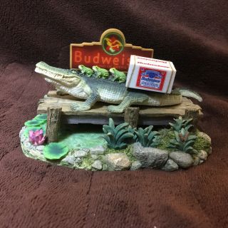 1997 Budweiser Bud - Weis - Er Frogs Ride Figurine W Box &