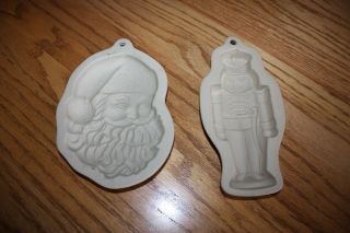 Wilton 1997 Santa Claus And Nutcracker Cookie Stamp Clay Molds