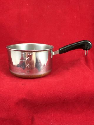 Revere Ware 1 Cup Measuring Sauce Pan Miniature Copper Bottom Vintage