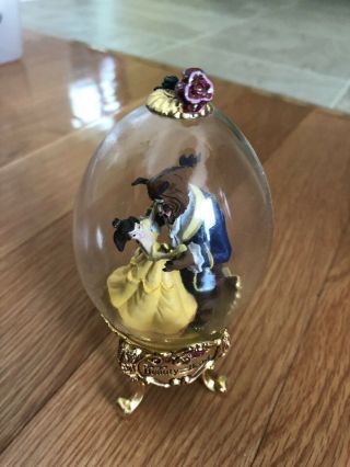 Disney Beauty And The Beast Franklin Egg With Golden Stand And Booklet