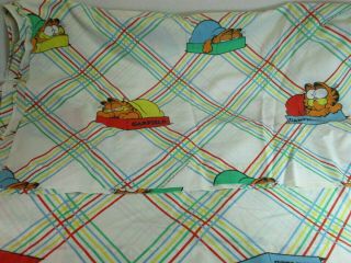 Vintage 1978 Garfield The Cat Twin Size Bed Sheet