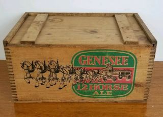 Vintage Wooden Beer Crate Genesee Brewing Co.  Inc.  12 Horse Ale Rochester,  Ny