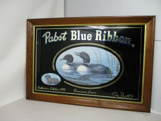 Vintage 1991 Pabst Blue Ribbon Pbr Beer Bar Sign Common Loon Limited Edition