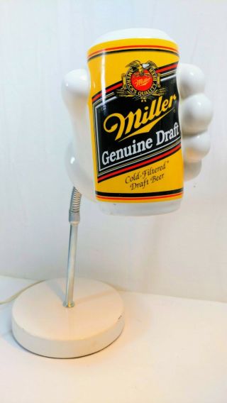 Vintage Miller Draft Beer Can Flexible Lamp Sign Man Cave Bar Breweriana