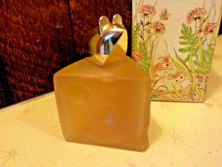 Avon Perfume Bottle Field Of Flowers Cologne Gold Mouse On Block Of Swiss Cheese