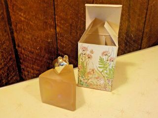 Avon Perfume Bottle Field of Flowers Cologne Gold Mouse on Block of Swiss Cheese 2