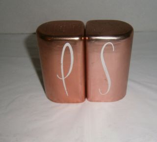 Vintage Copper & White Range Set Salt & Pepper Shakers